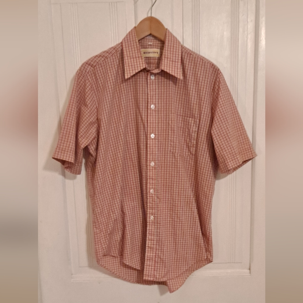 Vintage 1970s Mervyns Short Sleeve Dress Shirt